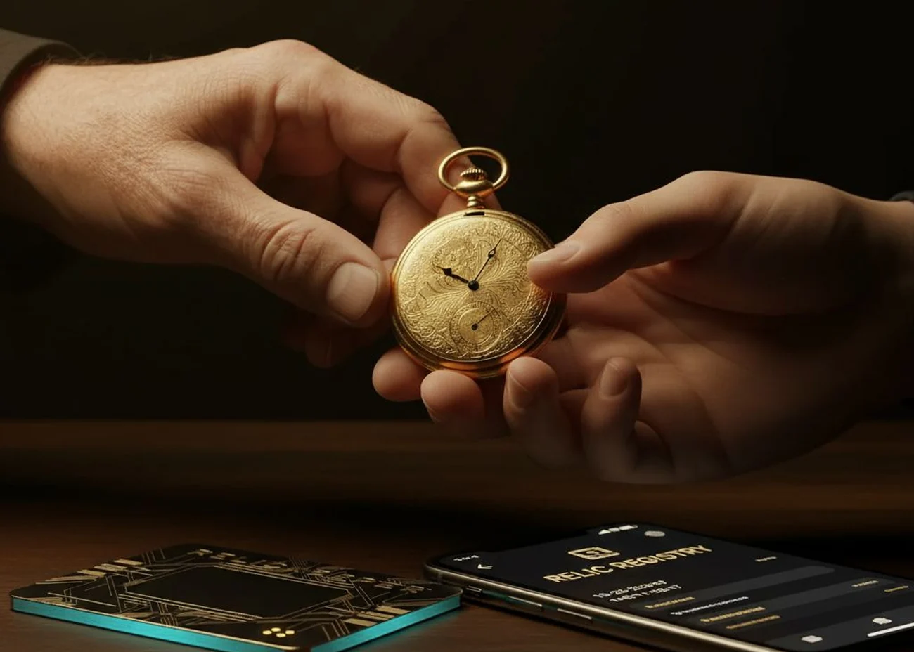 A retro object being passed on